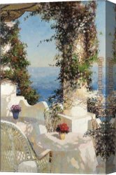 Seascapes Canvas Paintings - Bondarenko Positano Seascape by Unknown Artist