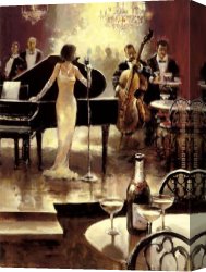 Jazz on The Square Canvas Paintings - Brent Heighton Jazz Night Out by Unknown Artist
