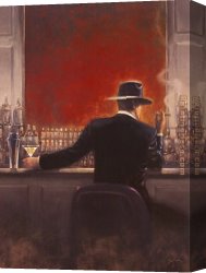 Cigar Canvas Paintings - Brent Lynch Cigar Bar by Unknown Artist
