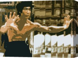 Sports Canvas Paintings - Bruce Lee by Unknown Artist