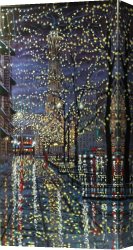 The Piazzetta, Looking Toward The Clock Tower Canvas Paintings - Chicago Water Tower at Night by Unknown Artist