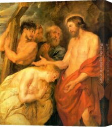 Life of Mary Magdalene Noli Me Tangere by Giotto Canvas Paintings - Christ and Mary Magdalene by Rubens by Unknown Artist