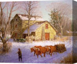 Stone Canvas Paintings - Clime The Stone Mill Ice House by Unknown Artist
