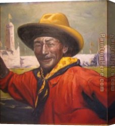 Cowboy Singing Canvas Paintings - Cowboy by Unknown Artist