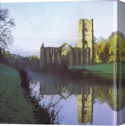 Abbey Canvas Paintings - Fountains Abbey by Unknown Artist