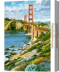 Golden Canvas Paintings - Golden gate by Unknown Artist