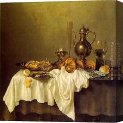 Sunny Breakfast Canvas Paintings - heda Breakfast of Crab by Unknown Artist