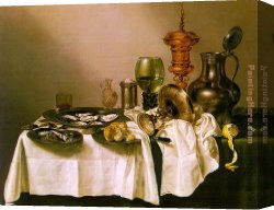 Goblet Canvas Paintings - heda Still Life with a Gilt Goblet by Unknown Artist