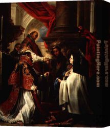 (holy Canvas Paintings - Holy Communion of St Teresa of Avila by Claudio Coello by Unknown Artist