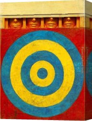 Jasper Canvas Paintings - jasper johns Target with Four Faces by Unknown Artist