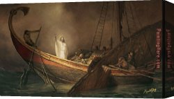 Calm Canvas Paintings - Jesus Calms The Storm by Unknown Artist