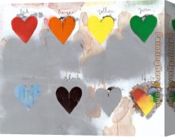 Heart Canvas Paintings - Jim Dine Hearts by Unknown Artist