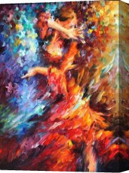 Dancing in The Wind Canvas Paintings - Latina Dancing by Unknown Artist