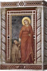 Giotto Canvas Paintings - Life of Mary Magdalene Mary Magdalene and Cardinal Pontano By Giotto di Bondone by Unknown Artist