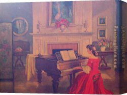 Piano Canvas Paintings - M Ditlef sonata by Unknown Artist