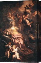 Desert, Canvas Paintings - Magdalene in the Desert by Domenico Piola 1674 by Unknown Artist