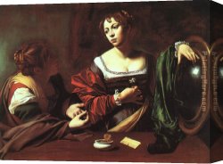 Life of Mary Magdalene Noli Me Tangere by Giotto Canvas Paintings - Martha and Mary Magdalene By Merisi Carravaggio by Unknown Artist