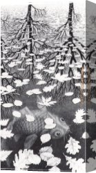 Artist Canvas Paintings - MC Escher Three Worlds by Unknown Artist