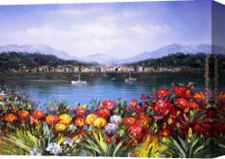 Mediterranean Canvas Paintings - Medi031 by Unknown Artist