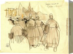 The Confirmation Procession Canvas Paintings - meheut 2 - procession by Unknown Artist
