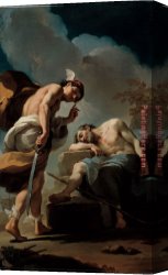 Mercury Canvas Paintings - Mercury About to Behead Argus by Unknown Artist