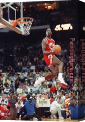 Magic Moments Canvas Paintings - Michael Jordan Best Dunk Moment by Unknown Artist