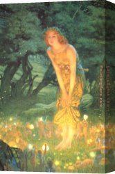 Edward Ladell Canvas Paintings - Midsummer eve by Edward Robert Hughes by Unknown Artist