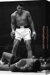 Boxing Canvas Paintings - Muhammad Ali by Unknown Artist