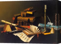 Music Canvas Paintings - Music and Literature by Unknown Artist