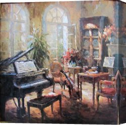 Musical Instruments Canvas Paintings - musical instruments by Unknown Artist