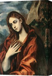 Mary Canvas Paintings - Penance of Mary Magdalene By El Greco by Unknown Artist