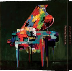 Piano Canvas Paintings - Piano Coloratura by Unknown Artist