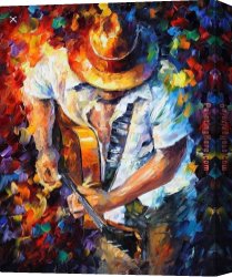 Playing Hide And Seek Canvas Paintings - Playing The Guitar by Unknown Artist