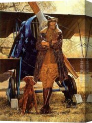 Composition with Red Yellow And Blue Canvas Paintings - Red White & Blue by Unknown Artist