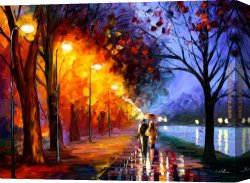 Palette Knife Canvas Paintings - Romantical Love by Unknown Artist