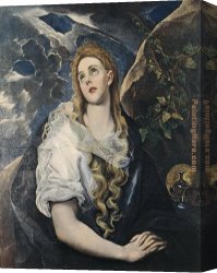 Mary Canvas Paintings - Saint Mary Magdalene By El Greco by Unknown Artist