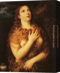 Mary Canvas Paintings - Saint Mary Magdalene By Titian by Unknown Artist