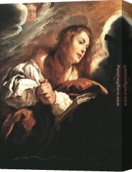 The Inspiration of Saint Matthew Canvas Paintings - Saint Mary Magdalene Penitent By Domenico Feti by Unknown Artist