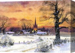 Snow Canvas Paintings - Snow Church by Unknown Artist