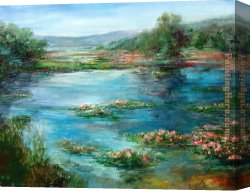 Palette Knife Canvas Paintings - Stephen Shortridge Lilacs by Unknown Artist