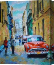 A Street Scene in Bern Canvas Paintings - Street Scene by Unknown Artist