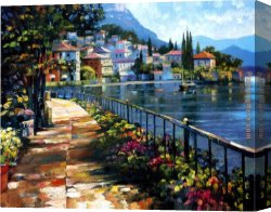October Stroll Canvas Paintings - Sunlit Stroll by Unknown Artist
