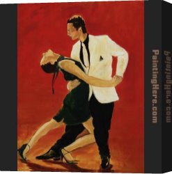 Tango VII Study Canvas Paintings - tango dancers by Unknown Artist