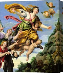 Mary Canvas Paintings - The Assumption of Mary Magdalene into Heaven Domenichino by Unknown Artist