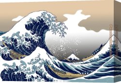 Great Canvas Paintings - The Great Wave off Kanagawa by Katsushika Hokusai by Unknown Artist
