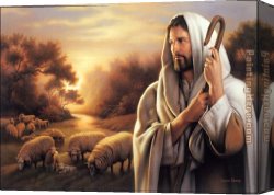 A Spanish Shepherd Canvas Paintings - The Lord is My Shepherd by Unknown Artist