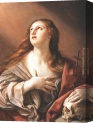 Guido Cagnacci Canvas Paintings - The Penitent Magdalene By Guido Reni by Unknown Artist