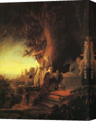 Mary Canvas Paintings - The Risen Christ Appearing to Mary Magdalen Rembrant by Unknown Artist