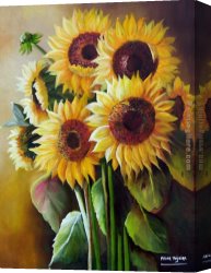 Artist Canvas Paintings - The SunFlowers by Unknown Artist