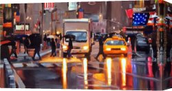 Squares with Concentric Canvas Paintings - Times Square Stars and Stripes by by liam spencer by Unknown Artist